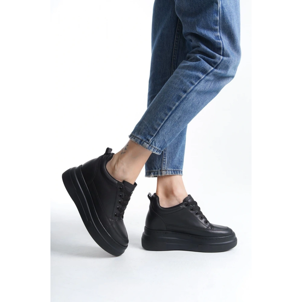 Lauren Kadın Gizli Topuk Mat Siyah Spor Ayakkabı