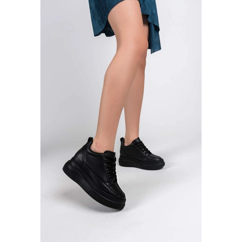 Lauren Kadın Gizli Topuk Mat Siyah Spor Ayakkabı