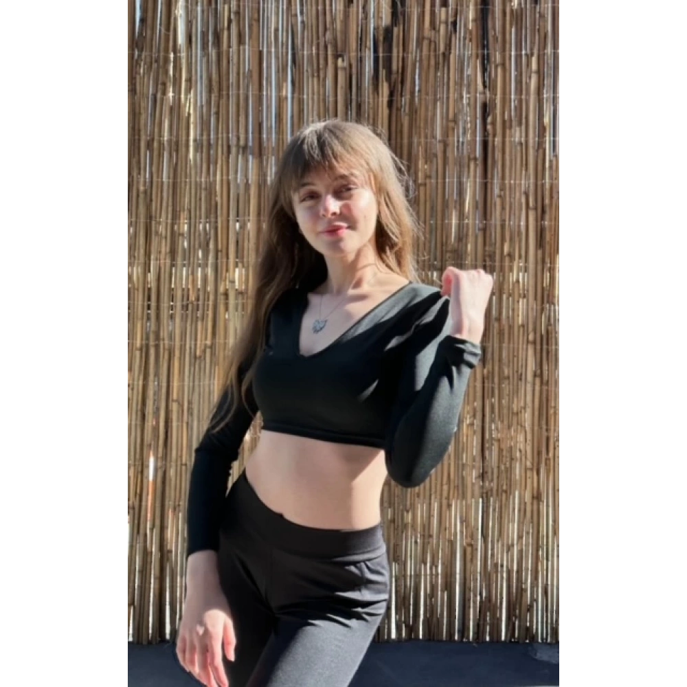 Kadın Siyah Uzun Kollu Büstiyer