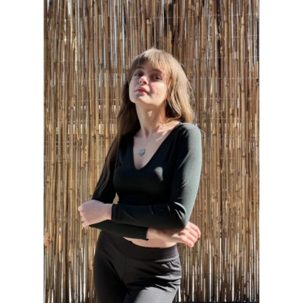 Kadın Siyah Uzun Kollu Büstiyer