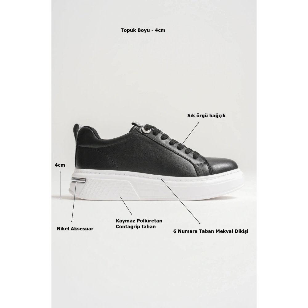Liza Kadın Şık Günlük Siyah Sneaker