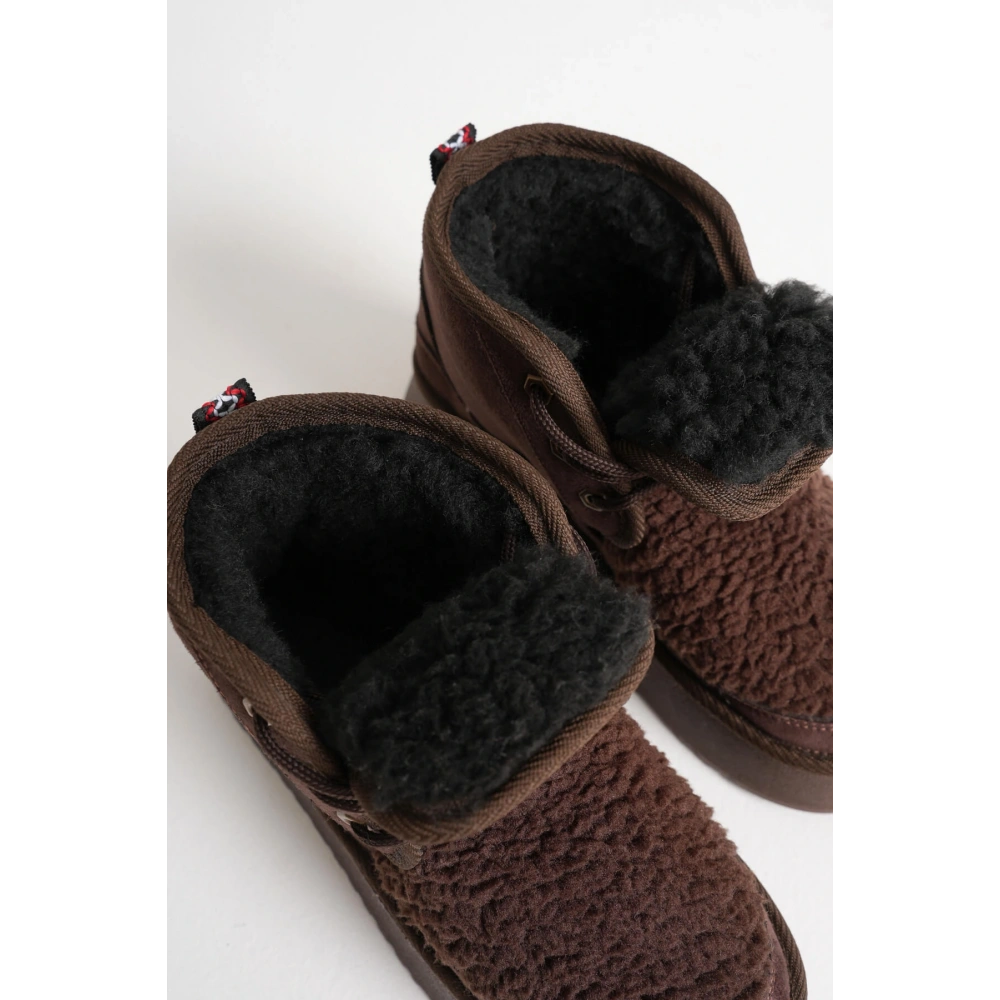 Loana Kadın Kürklü Acı Kahve Kışlık Kalın Tabanlı Bot