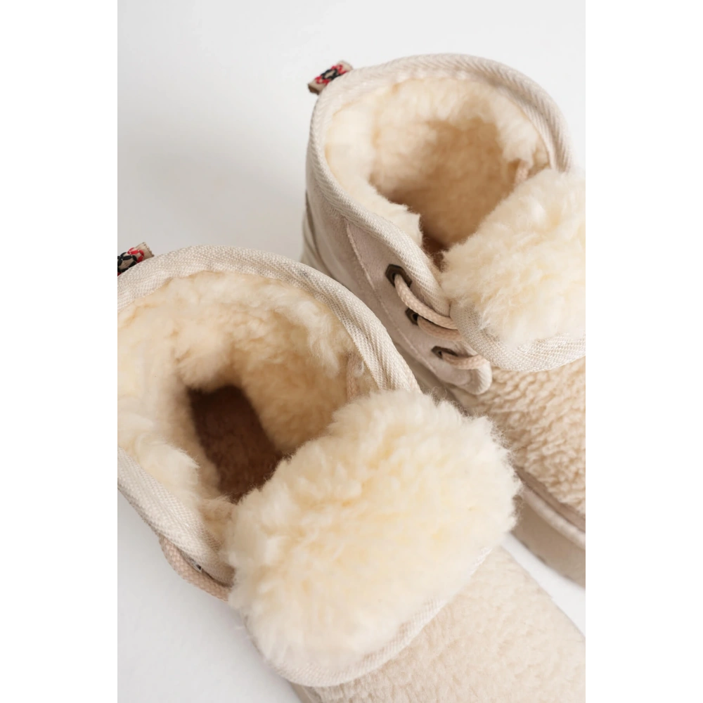 Loana Kadın Kürklü Bej Kışlık Kalın Tabanlı Bot