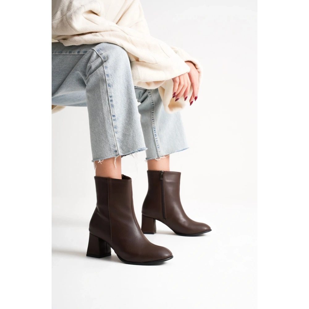 Lucinda Kadın Kışlık Acı Kahve Kalın Topuklu Bot