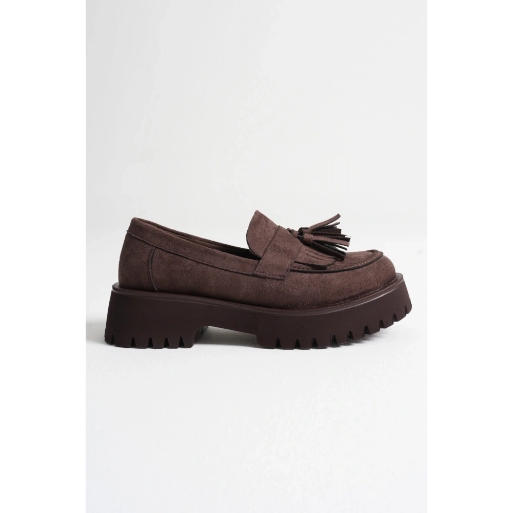 Mina Kadın Günlük Acı Kahve Süet Loafer Ayakkabı