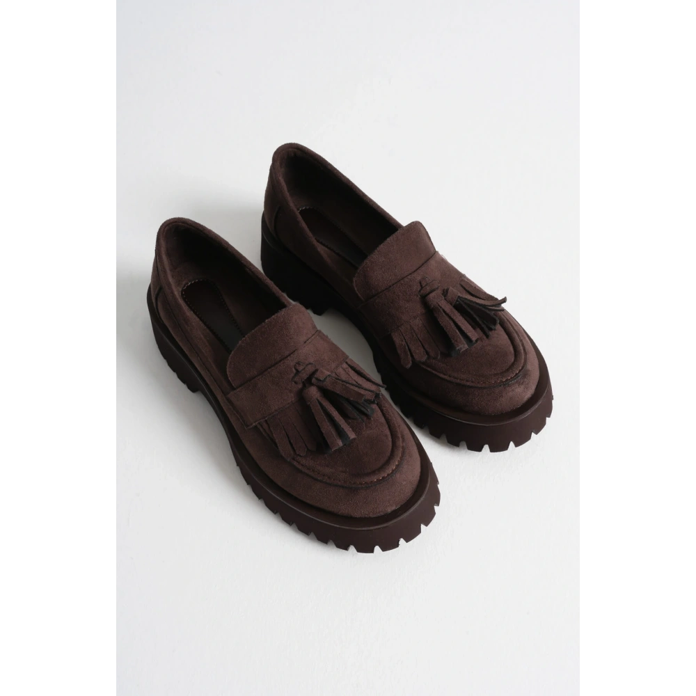 Mina Kadın Günlük Acı Kahve Süet Loafer Ayakkabı