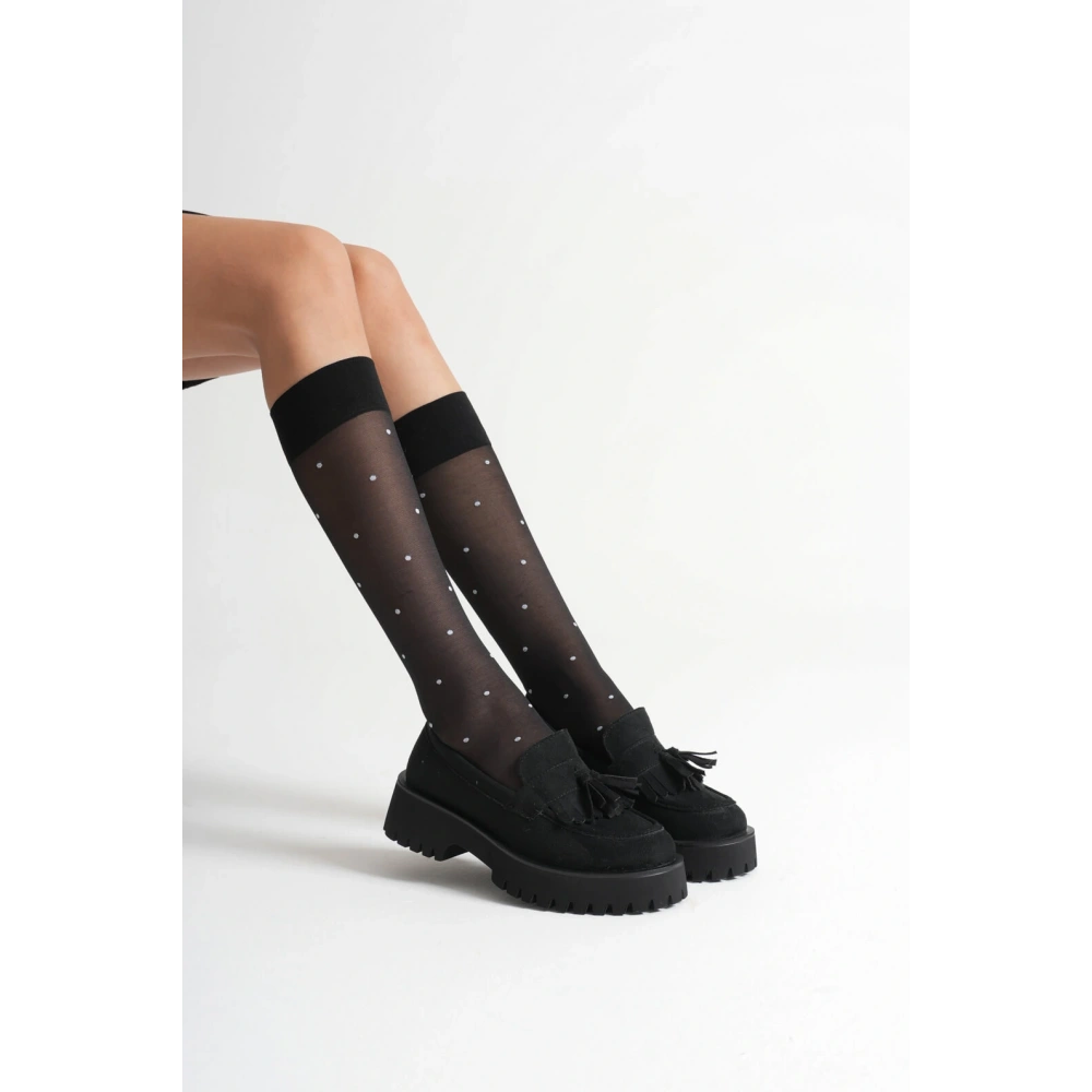 Mina Kadın Günlük Siyah Süet Loafer Ayakkabı