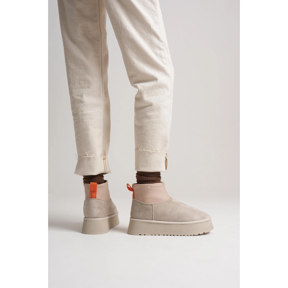 Nadia Kadın Bej Kışlık İçi Kürklü Kalın Taban Bot