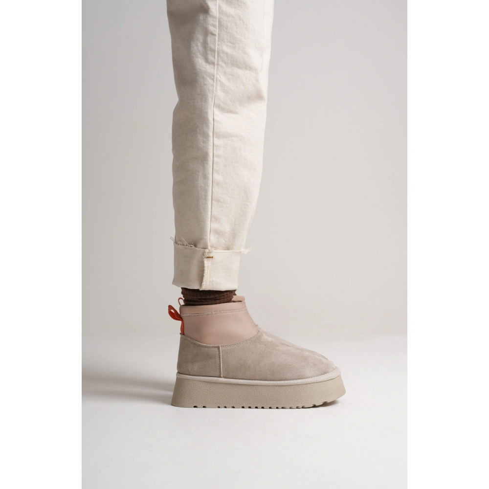 Nadia Kadın Bej Kışlık İçi Kürklü Kalın Taban Bot