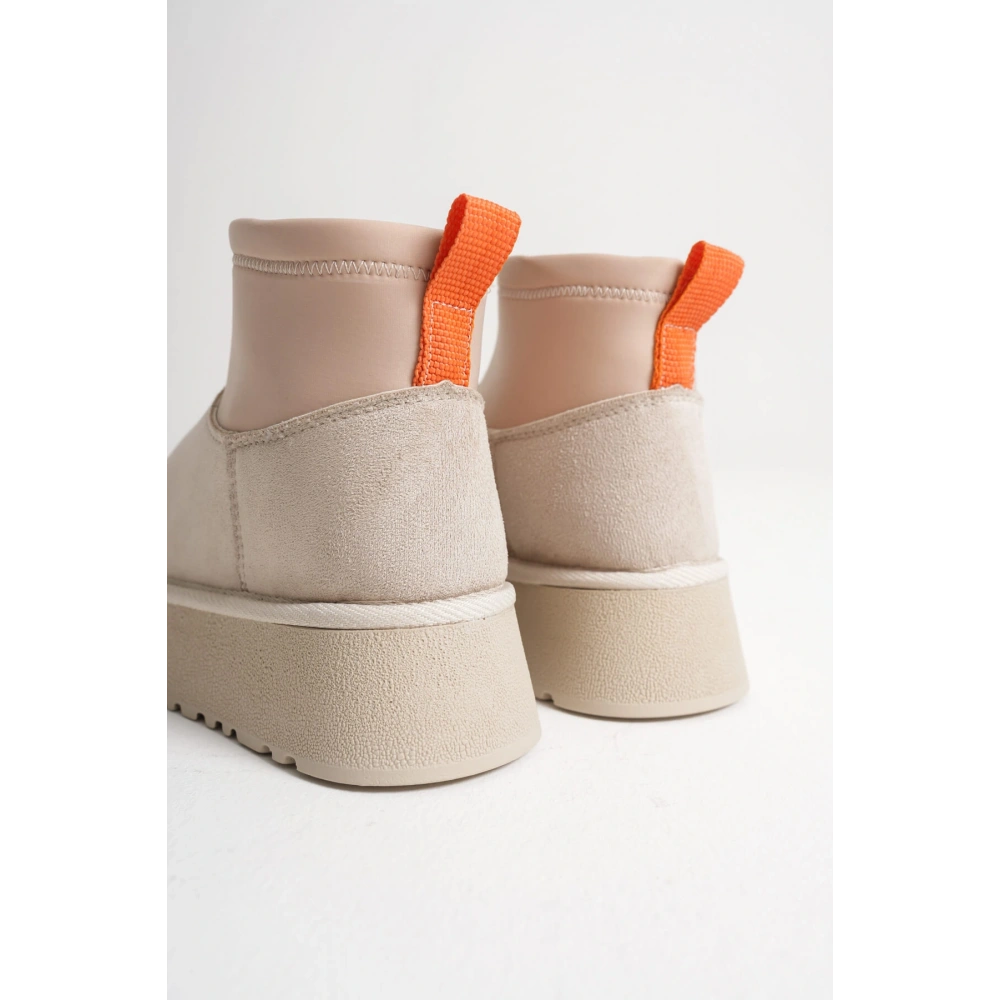 Nadia Kadın Bej Kışlık İçi Kürklü Kalın Taban Bot
