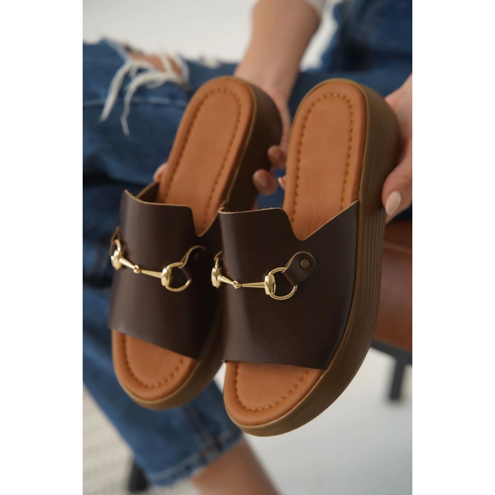 Acı Kahve Hakiki Deri Terlik TR31MY62E