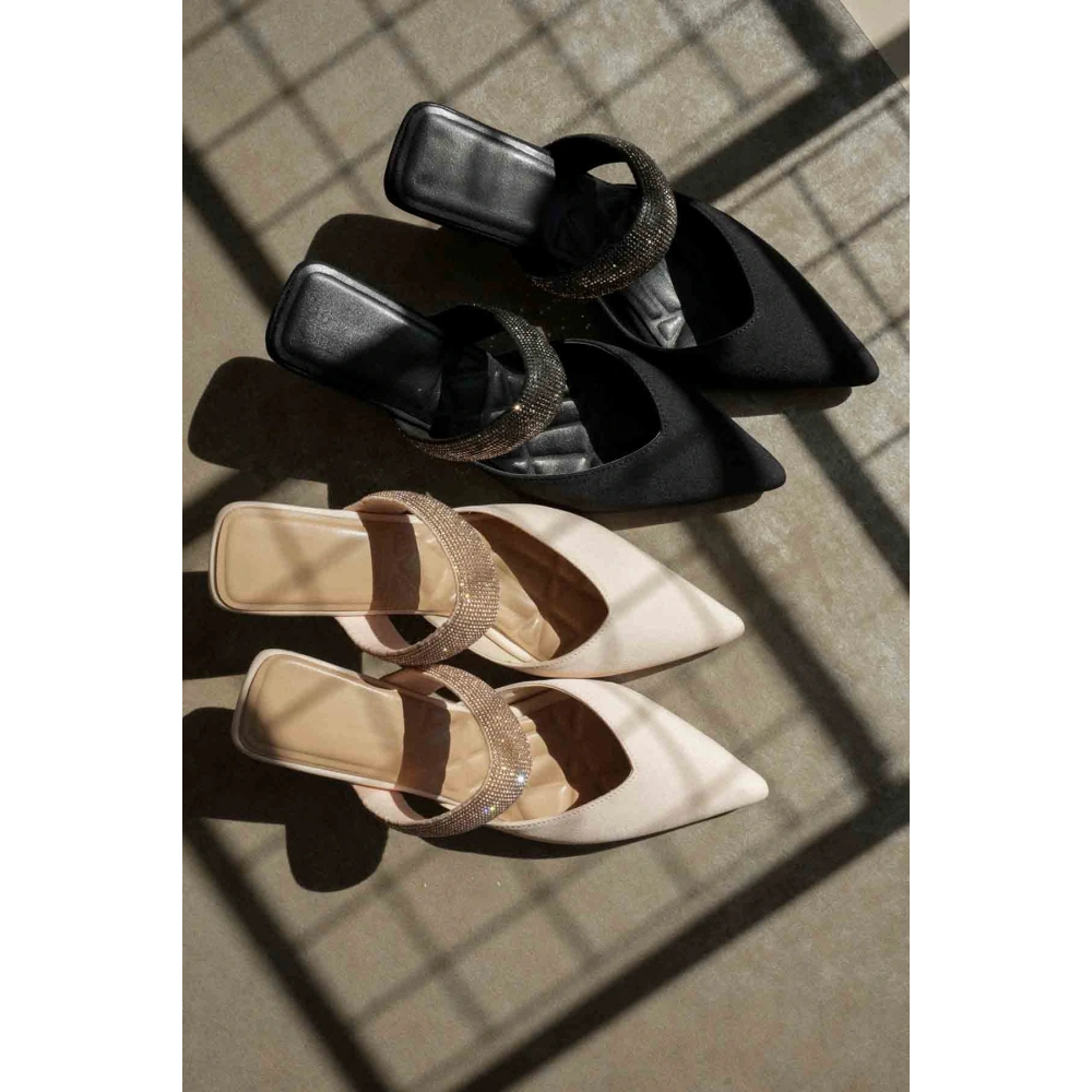 Topuklu Bej Kadın Terlik TR08MS13B