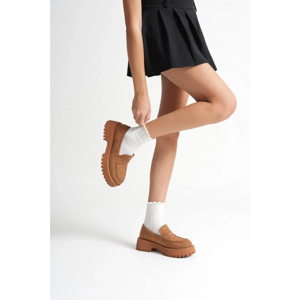 Noir Kadın Günlük Taba Süet Ayakkabı