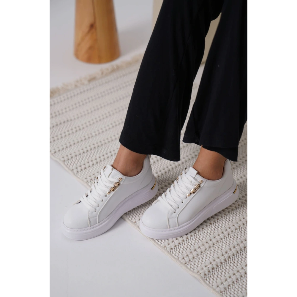 Nova Kadın Gold Detaylı Beyaz Sneaker