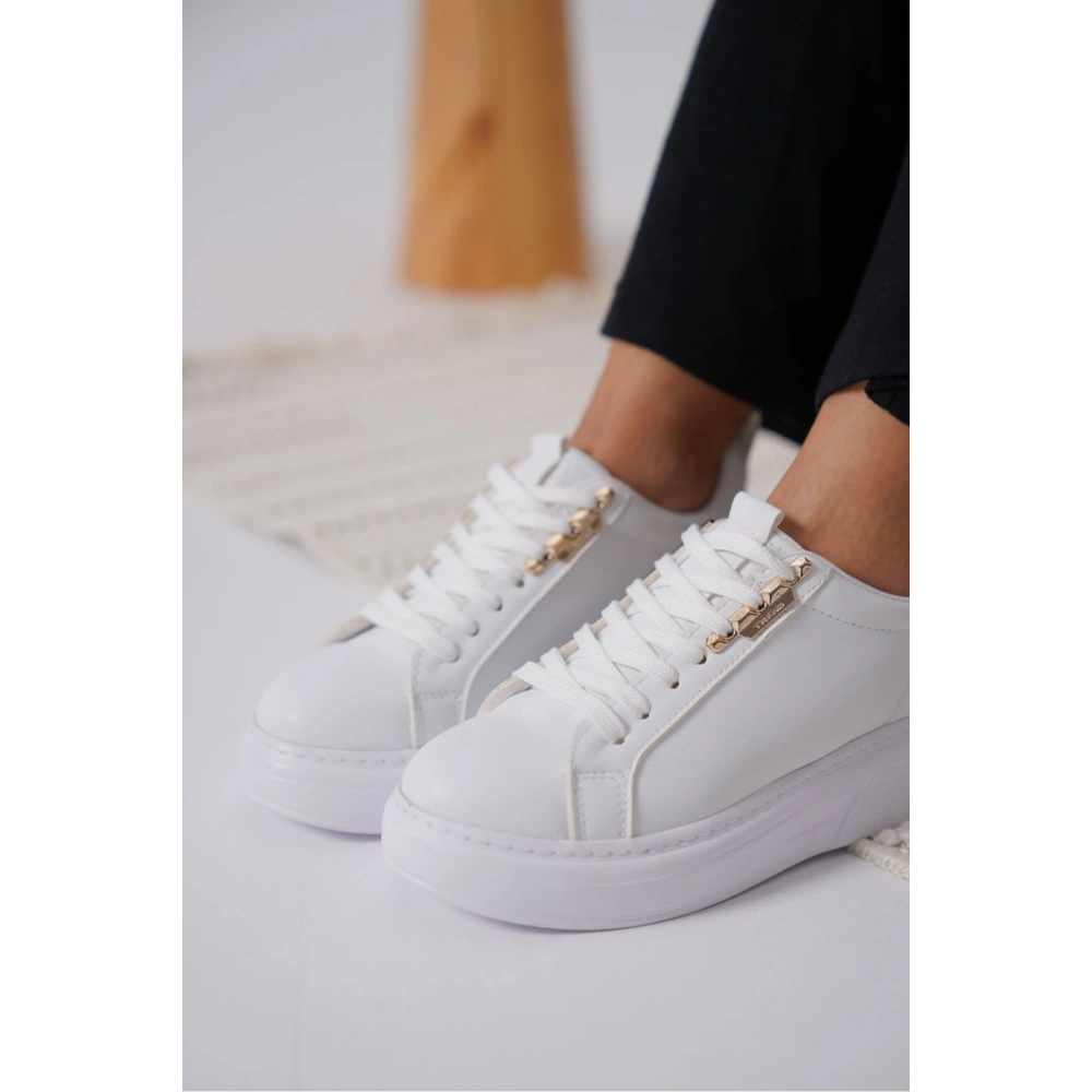 Nova Kadın Gold Detaylı Beyaz Sneaker
