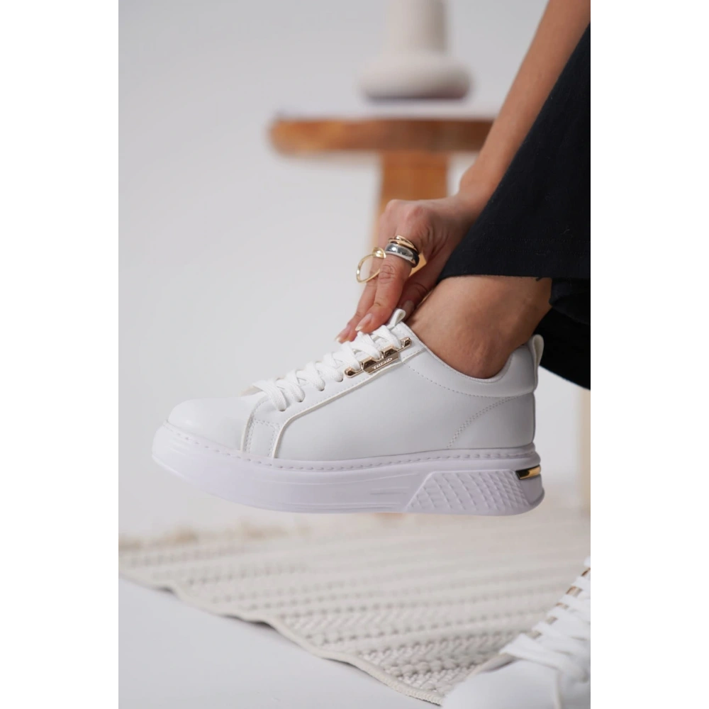 Nova Kadın Gold Detaylı Beyaz Sneaker