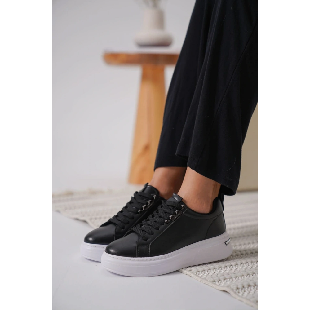 Nova Kadın Gümüş Detaylı Siyah Sneaker