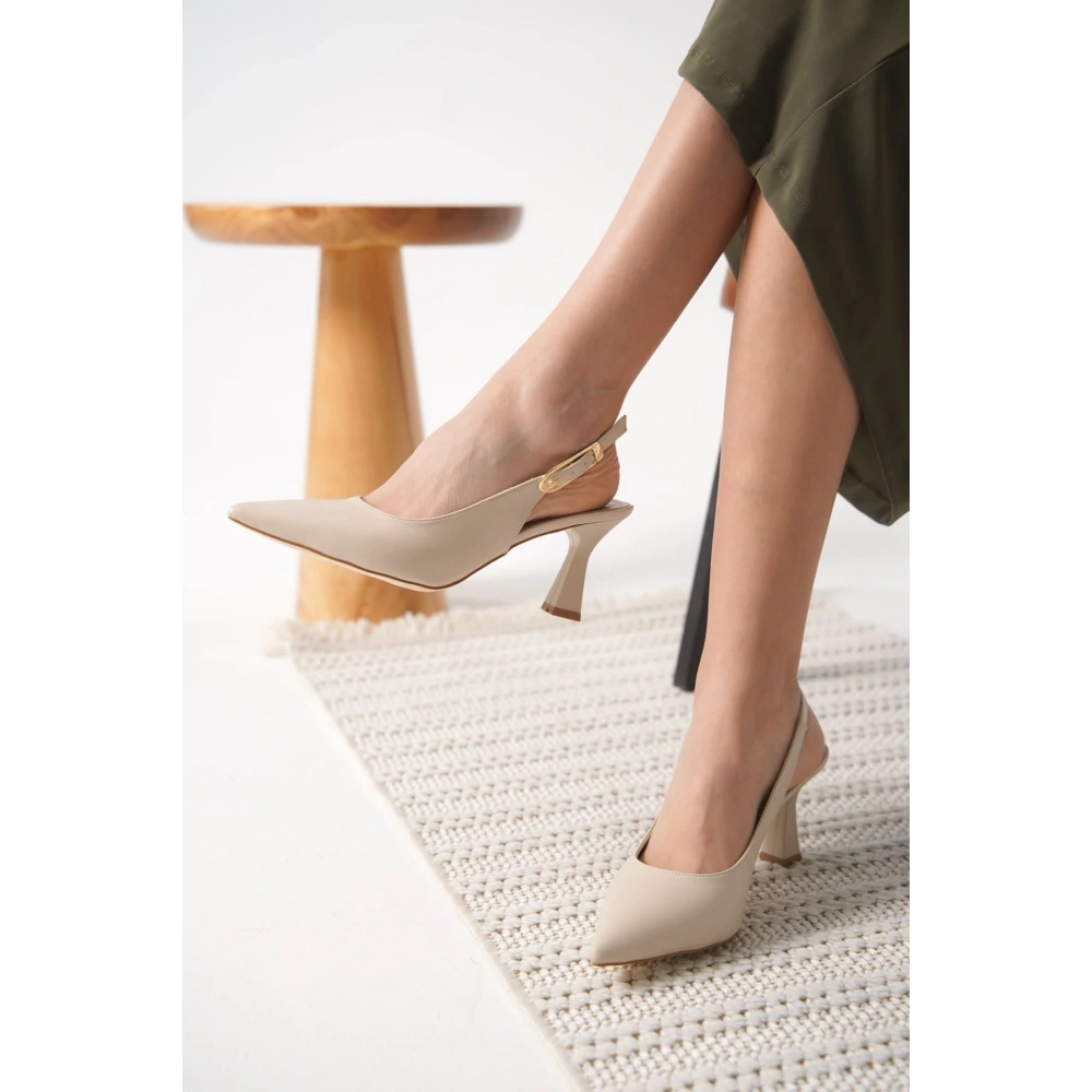 Kadın Mat Bej Topuklu Ayakkabı TR20MS01E