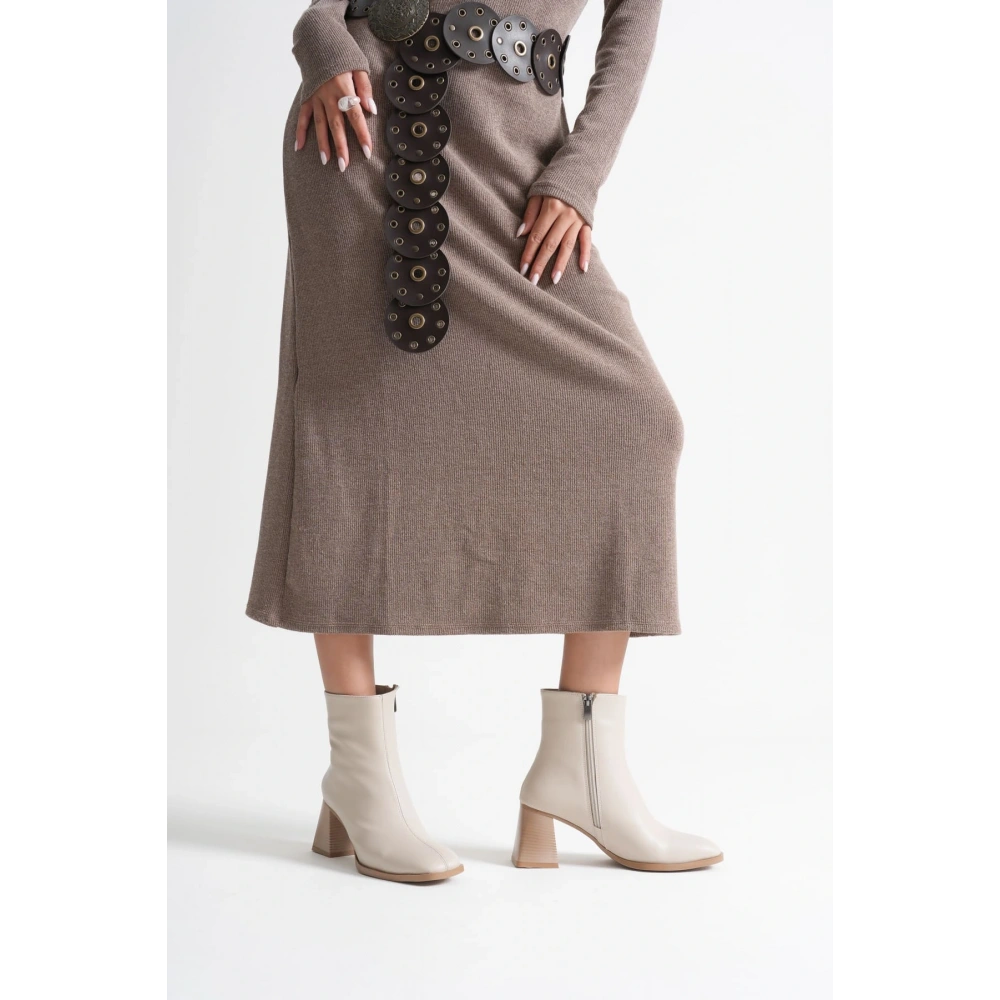 Ornela Kadın Bej Topuklu Bot