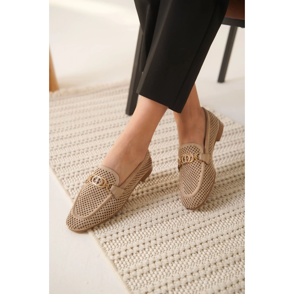 Kadın Süet Bej Günlük Ayakkabı TR27MS02B