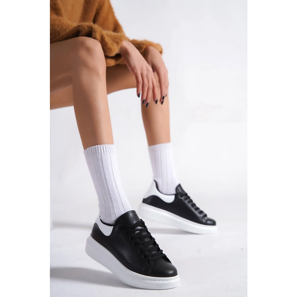 Samira Beyaz Detaylı Siyah Spor Ayakkabı