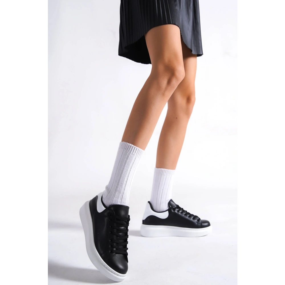 Samira Beyaz Detaylı Siyah Spor Ayakkabı