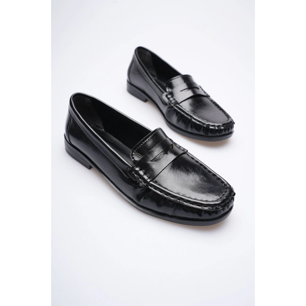 Siyah Parlak Deri Görünümlü Penny Loafer TR88MS02A