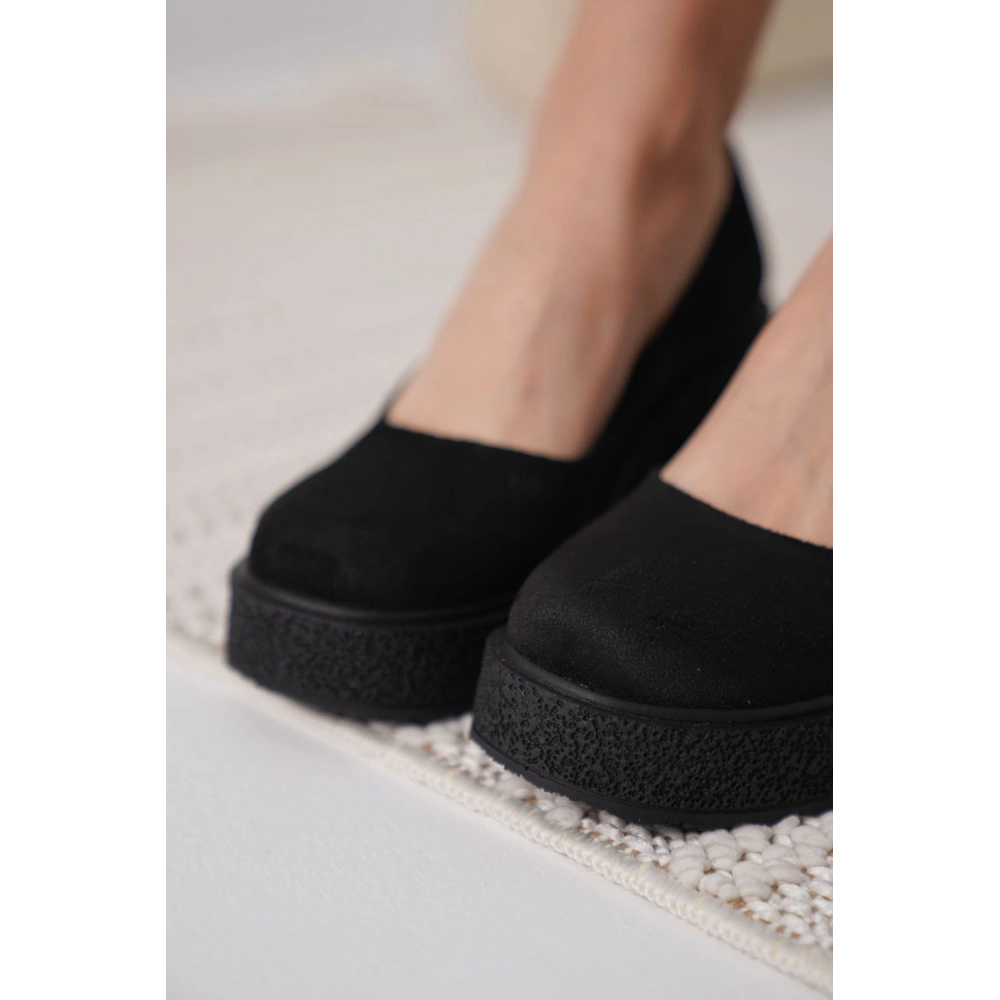 Siyah Süet Kadın Günlük Ayakkabı TR06MS04E