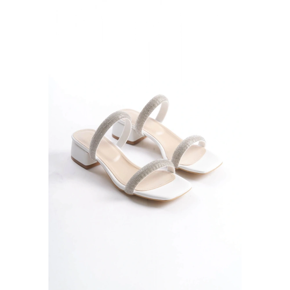 Stella Kalın Topuklu Beyaz Kadın Terlik