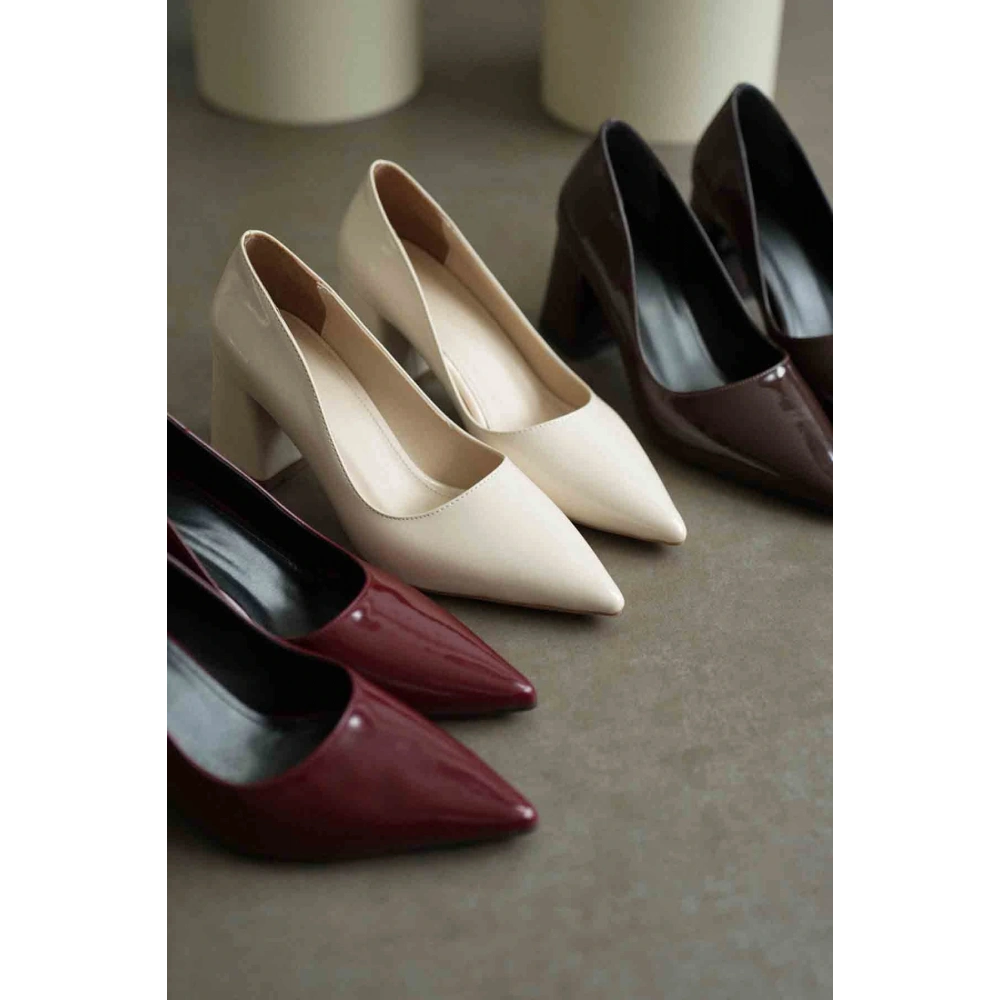 Bordo Rugan Kadın Topuklu Ayakkabı TR08MS16G