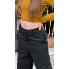 Kadın Bol Paça Kumaş Pantolon Siyah