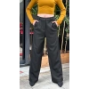 Kadın Bol Paça Kumaş Pantolon Siyah