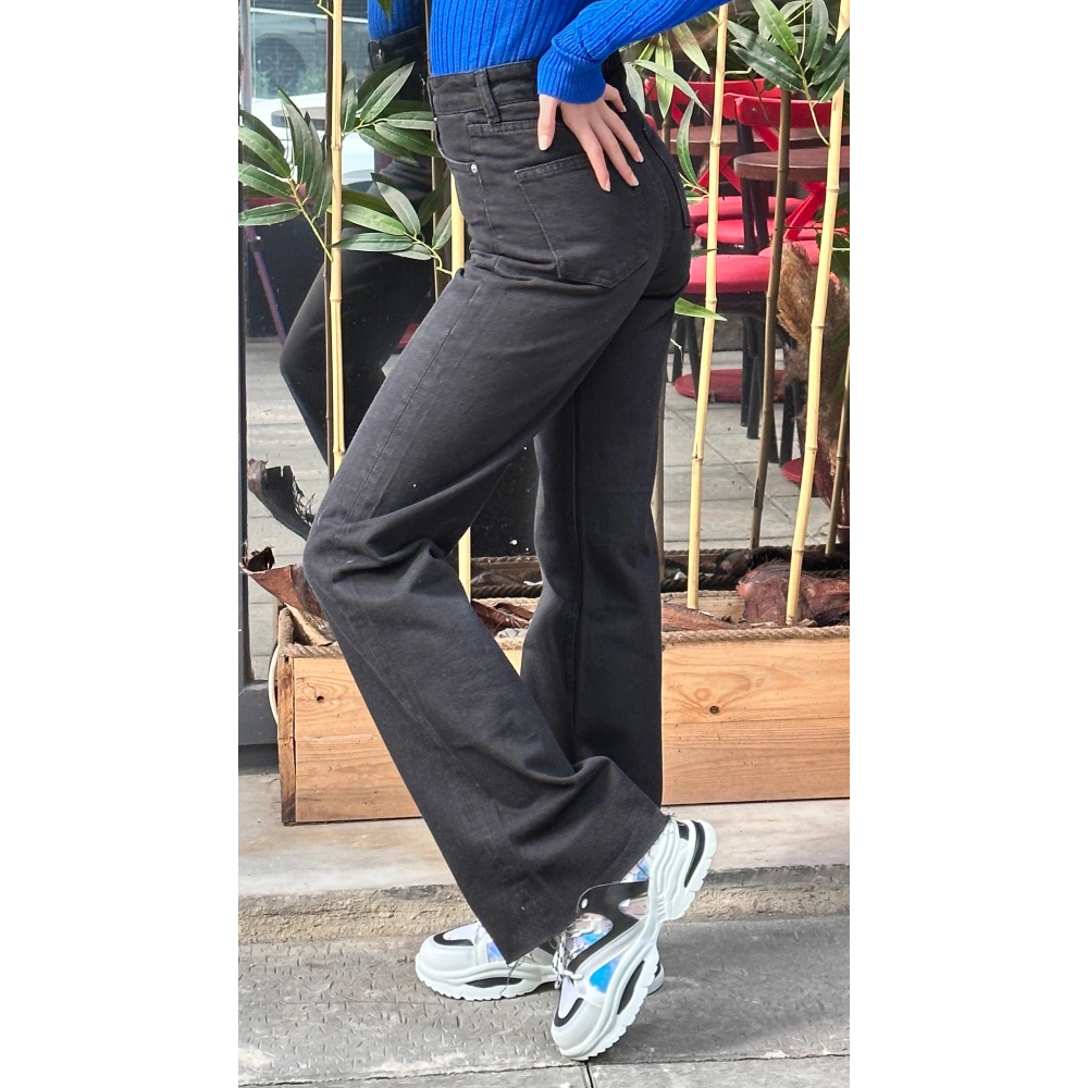 Kadın Siyah Yüksel Bel Pantolon