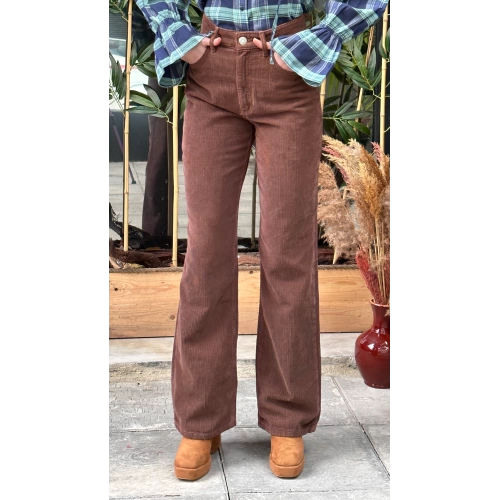 Kadın Bol Paça Pantolon Kahverengi