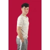 Clay Erkek Bej/Beyaz Çizgili T-shirt