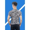 Clement Erkek Siyah/Beyaz Çizgili T-shirt