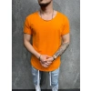 Erkek Dikişsiz Yaka Turuncu T-shirt
