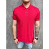 Erkek Polo Yaka Fermuar Detaylı Kırmızı T-shirt