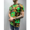 Erkek Yeşil Yıldızlı Kamuflaj T-shirt