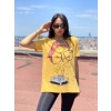 Joy Kadın Sarı Baskılı T-shirt