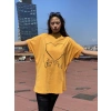 Kadın Sarı Kalp Baskılı T-shirt