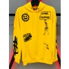 Sarı Kapüşonlu Erkek Sweatshirt
