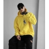 Sarı Kapüşonlu Erkek Sweatshirt