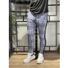 Shaun Erkek Mavi Jogger Kareli Pantolon