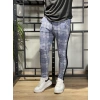Shaun Erkek Mavi Jogger Kareli Pantolon