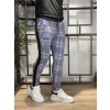 Shaun Erkek Mavi Jogger Kareli Pantolon