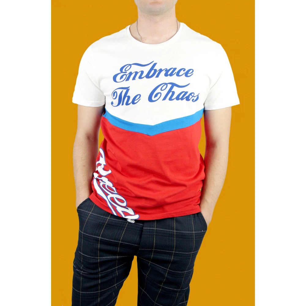 Angel Erkek Beyaz-Kırmızı Tshirt