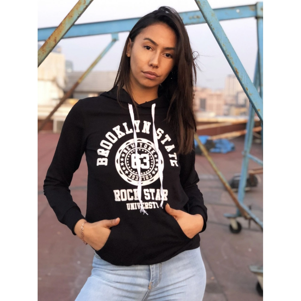 Catriona Siyah Kapşonlu Kadın Sweat