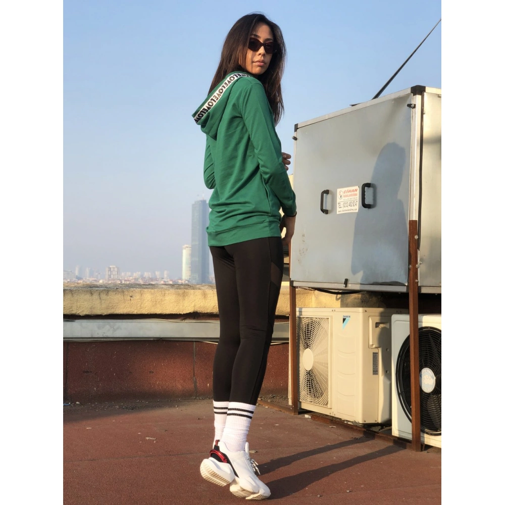 Cecile Yeşil Kapşonlu Kadın Sweat