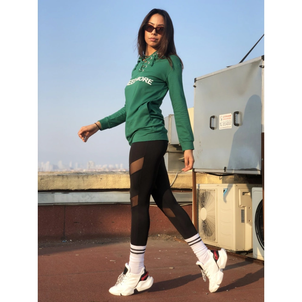 Cecile Yeşil Kapşonlu Kadın Sweat